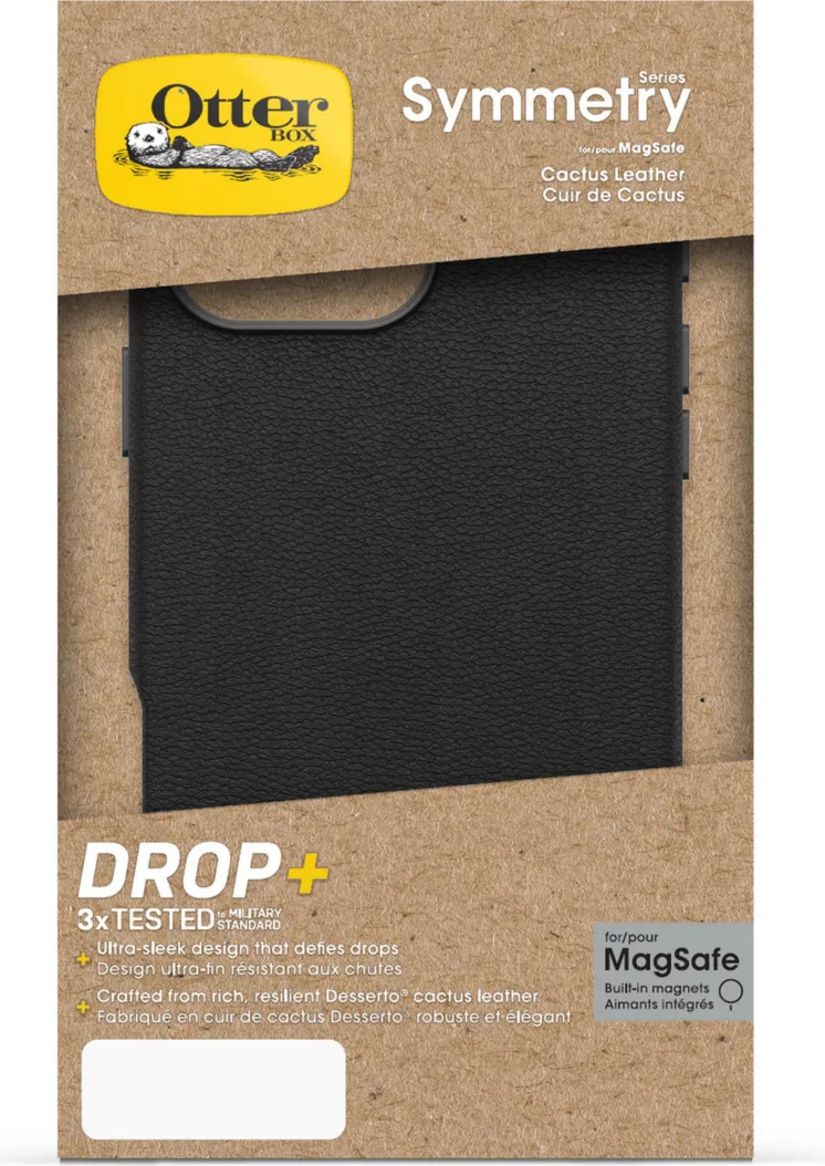 iPhone 16 Pro Max Otterbox Symmetry Cactus Leather w/MagSafe case - Black - Noir Ash