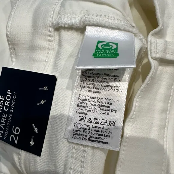 J. Crew Factory Flare crop high-rise white jean in signature stretch Size 26