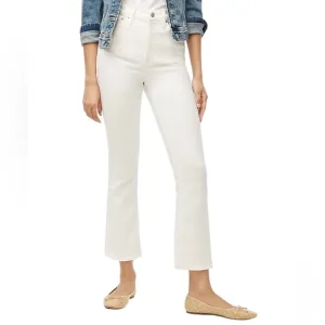 J. Crew Factory Flare crop high-rise white jean in signature stretch Size 26
