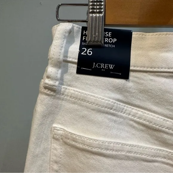 J. Crew Factory Flare crop high-rise white jean in signature stretch Size 26