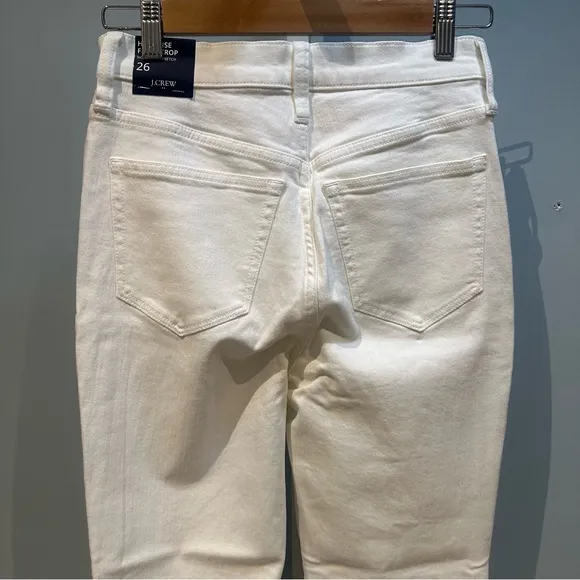 J. Crew Factory Flare crop high-rise white jean in signature stretch Size 26