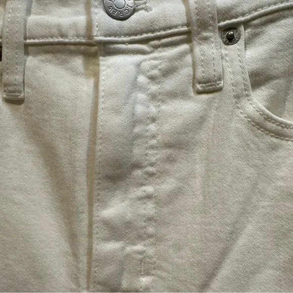 J. Crew Factory Flare crop high-rise white jean in signature stretch Size 26