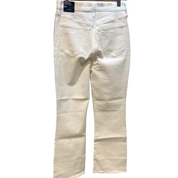J. Crew Factory Flare crop high-rise white jean in signature stretch Size 26