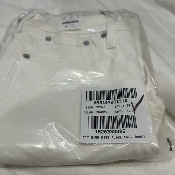 J. Crew Factory Flare crop high-rise white jean in signature stretch Size 26