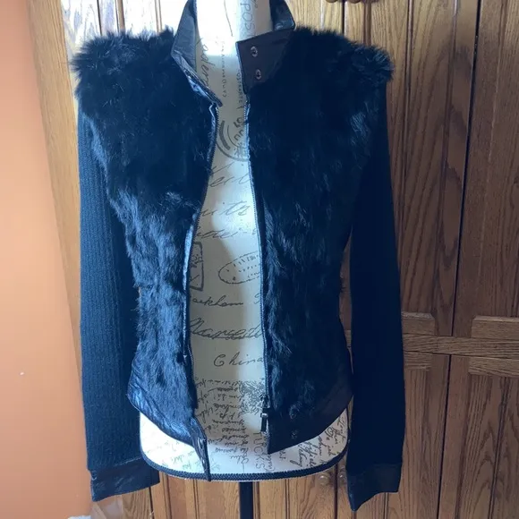 Jennifer J leather and fur jacket
