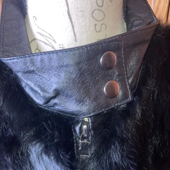 Jennifer J leather and fur jacket