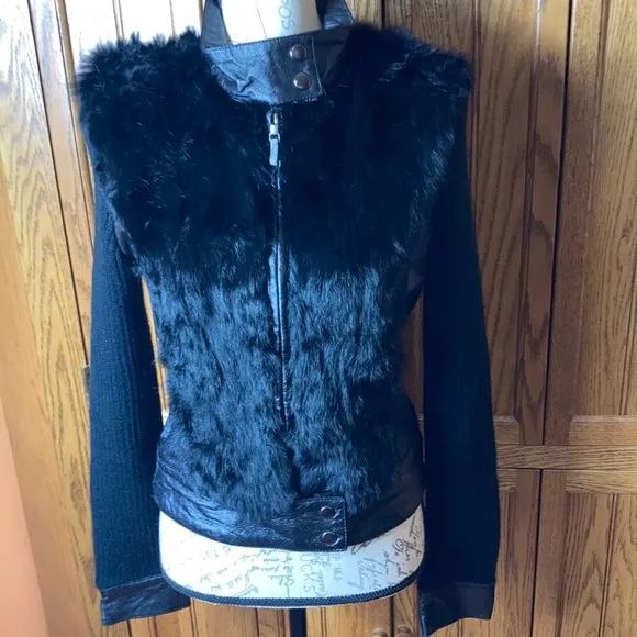 Jennifer J leather and fur jacket