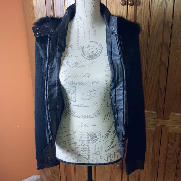 Jennifer J leather and fur jacket