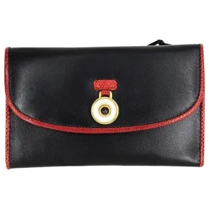 Judith Lieber Black Wallet with  Red Trim
