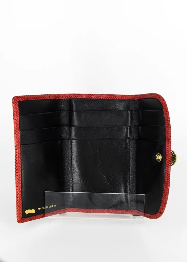 Judith Lieber Black Wallet with  Red Trim