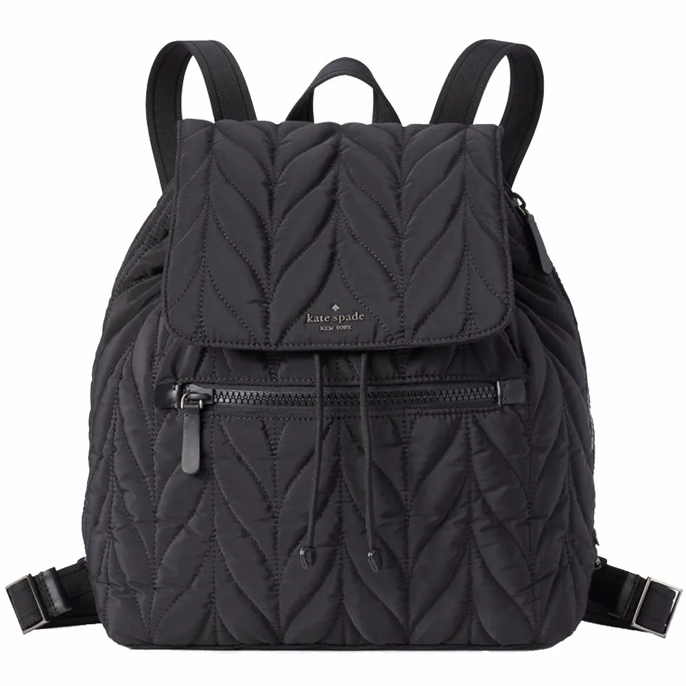 Kate Spade Ellie Large Flap Backpack Bag- Black