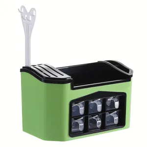 Kitchen Shelf Plastic Multifunctional Multiple Compartments Racks Seasoning Box Storage Shelf  Seasoning Storage Box tool home