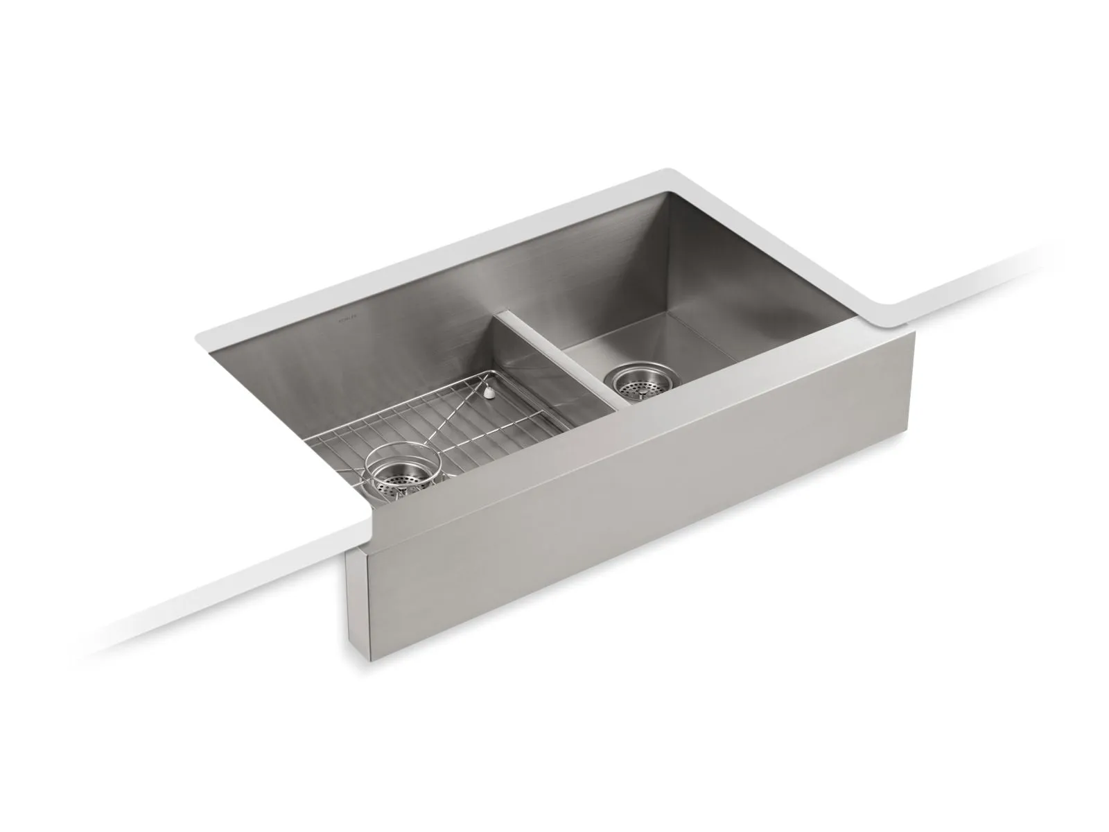 KOHLER K-3945 Vault Smart Divide 35-1/2" undermount double-bowl farmhouse kitchen sink