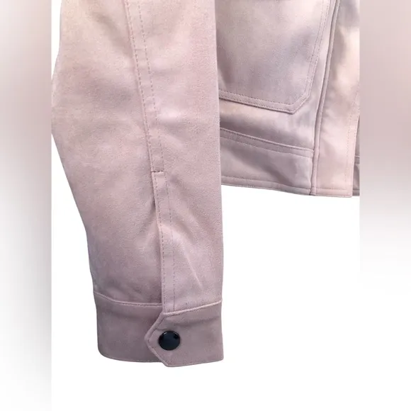 KUT from the Kloth Alena Hidden Zipper‎ Trucker Jacket L Powder Pink NWOT gift