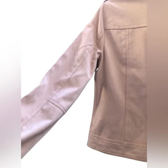KUT from the Kloth Alena Hidden Zipper‎ Trucker Jacket L Powder Pink NWOT gift