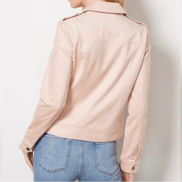 KUT from the Kloth Alena Hidden Zipper‎ Trucker Jacket L Powder Pink NWOT gift