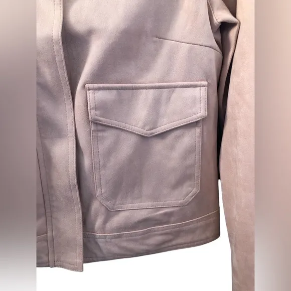 KUT from the Kloth Alena Hidden Zipper‎ Trucker Jacket L Powder Pink NWOT gift