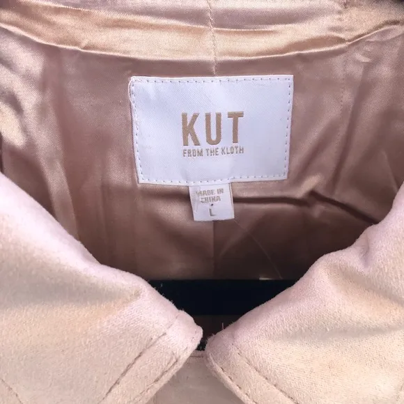 KUT from the Kloth Alena Hidden Zipper‎ Trucker Jacket L Powder Pink NWOT gift