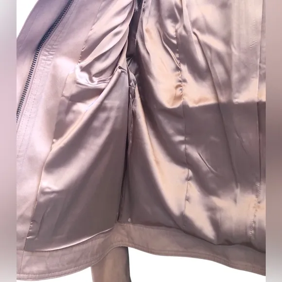 KUT from the Kloth Alena Hidden Zipper‎ Trucker Jacket L Powder Pink NWOT gift