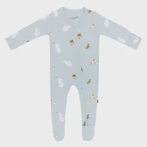 Kyte Baby - Zippered Footie - Ice Rabbit