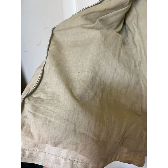La Marque Sandra Leather Moto Jacket light beige size S