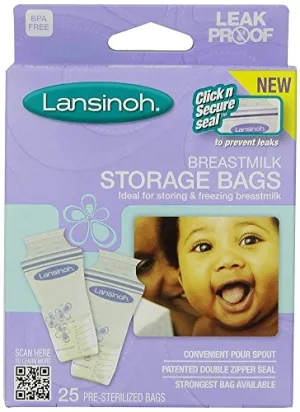 Lansinoh Breastmilk Storage Bags, 25-Count (2 Pack)