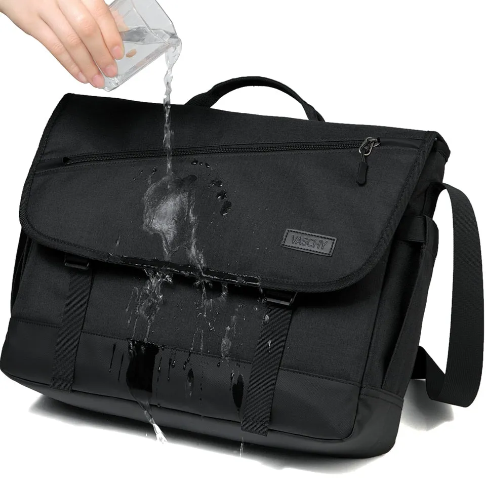 Laptop Carrying Bag Messenger Bag Shoulder Bag, Black/Gray, 15 inches