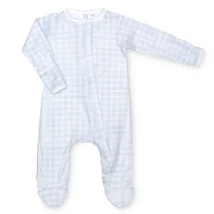Lavender Bow Blue Gingham Classic Footie