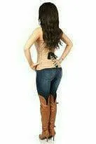 Lavish Dark Beige Lace Overbust Corset w/Zipper