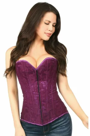 Lavish Magenta Lace Overbust Corset w/Zipper