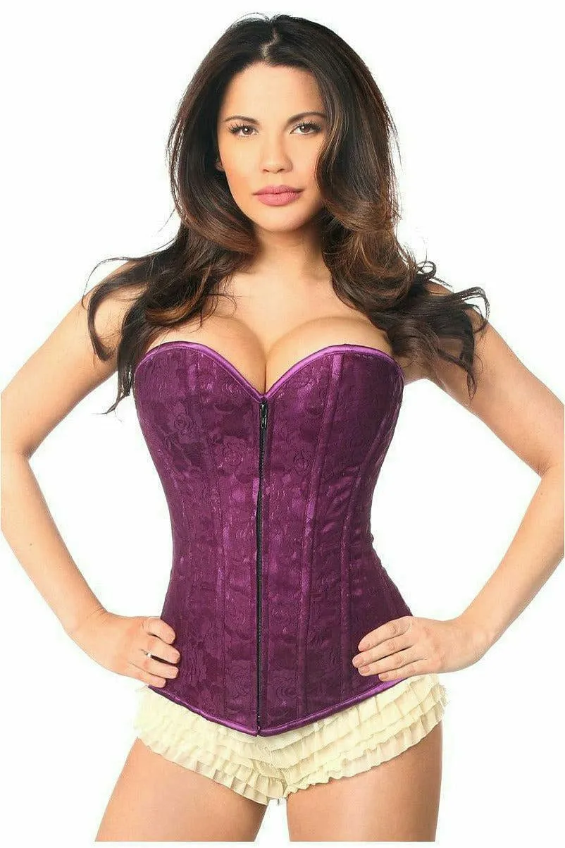 Lavish Magenta Lace Overbust Corset w/Zipper