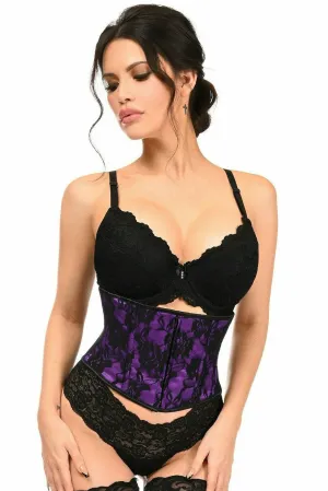 Lavish Purple w/Black Lace Overlay Mini Cincher