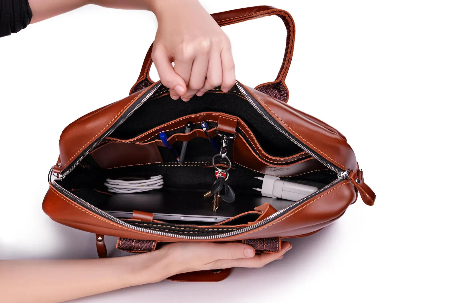 leather office briefcase, Real Leather Briefcase