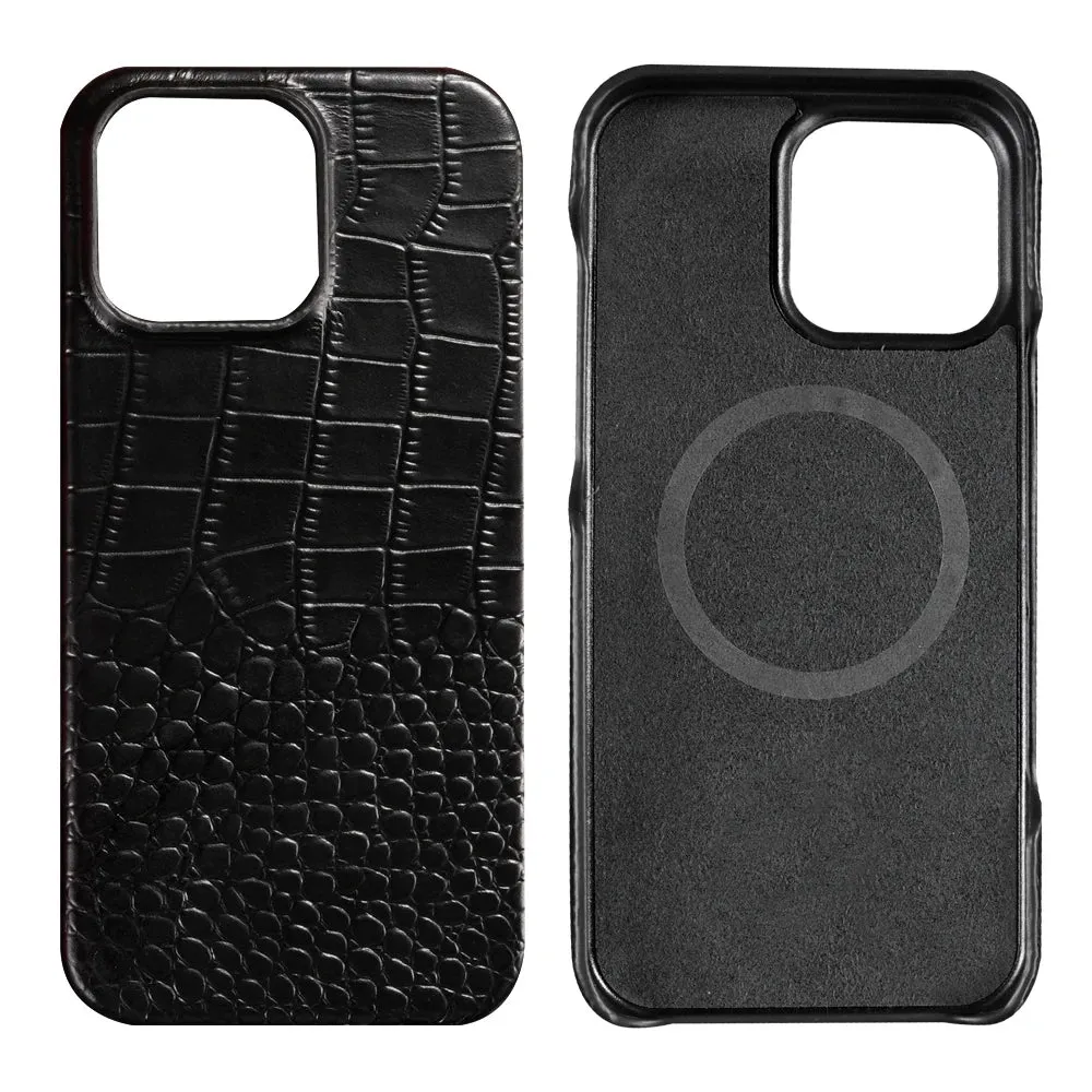 Leather Phone Case for Iphone 15 or 16 - Snake texture