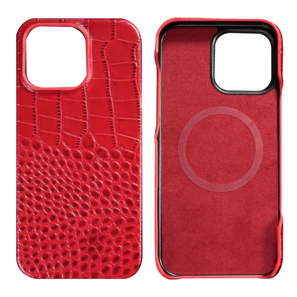 Leather Phone Case for Iphone 15 or 16 - Snake texture