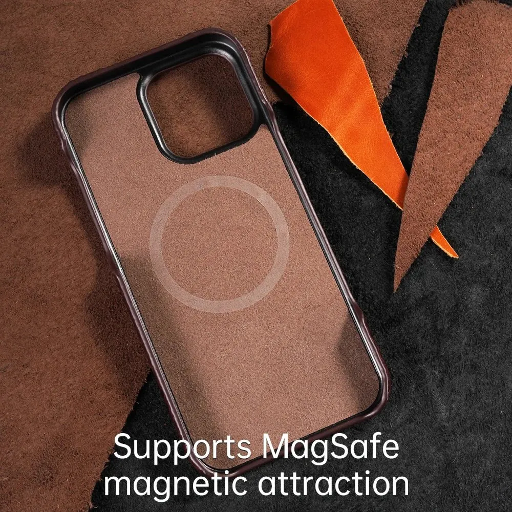 Leather Phone Case for Iphone 15 or 16 - Snake texture
