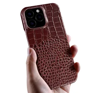 Leather Phone Case for Iphone 15 or 16 - Snake texture