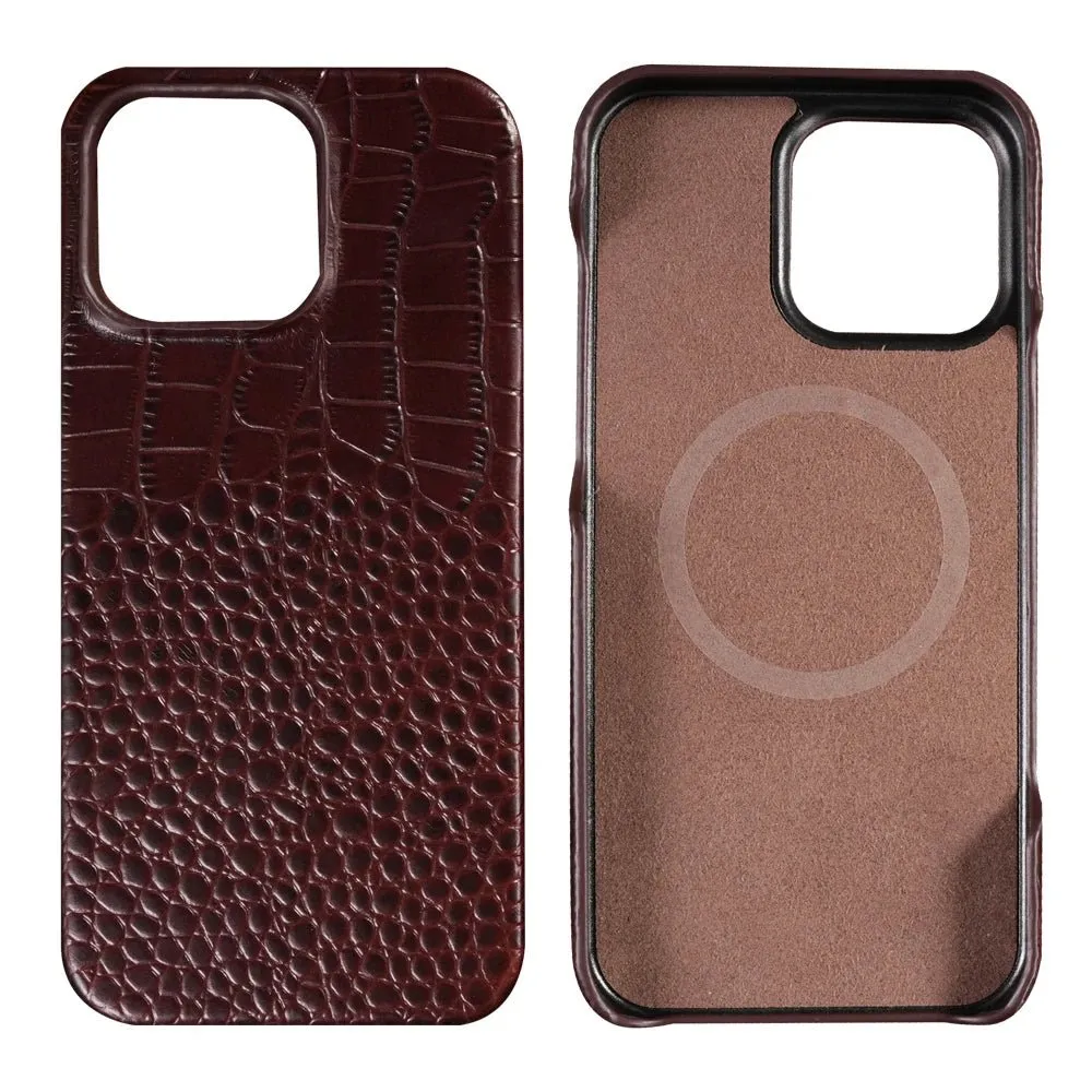Leather Phone Case for Iphone 15 or 16 - Snake texture