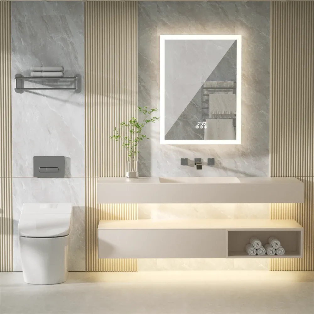 LED Bathroom Mirror Cabinet with Bluetooth, Anti-Fog, and Storage