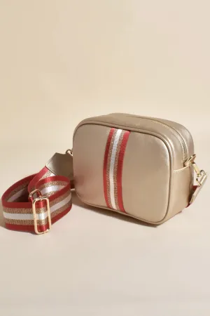 Leoni Stripe Camera Bag (Gold)