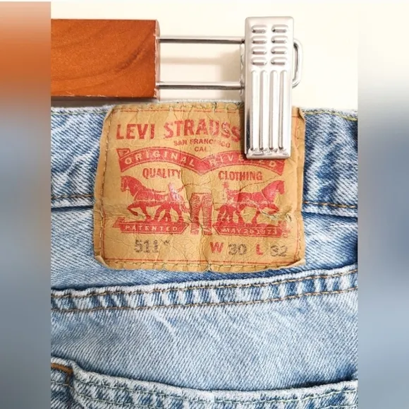 Levi's 511 HIGH Waisted Light Wash Straight Leg Jeans