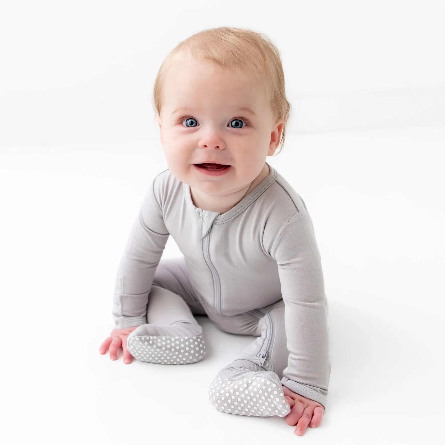 Light Gray Zippered Footie