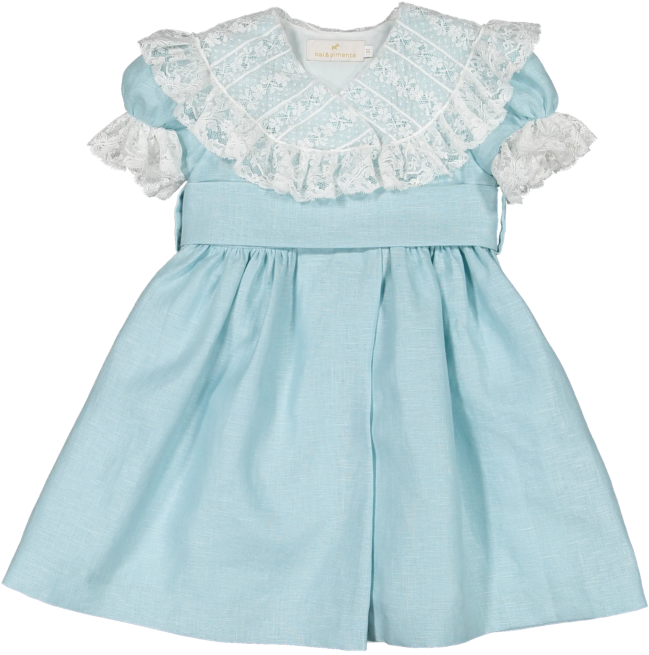 Linen Turquoise Crossed Dress
