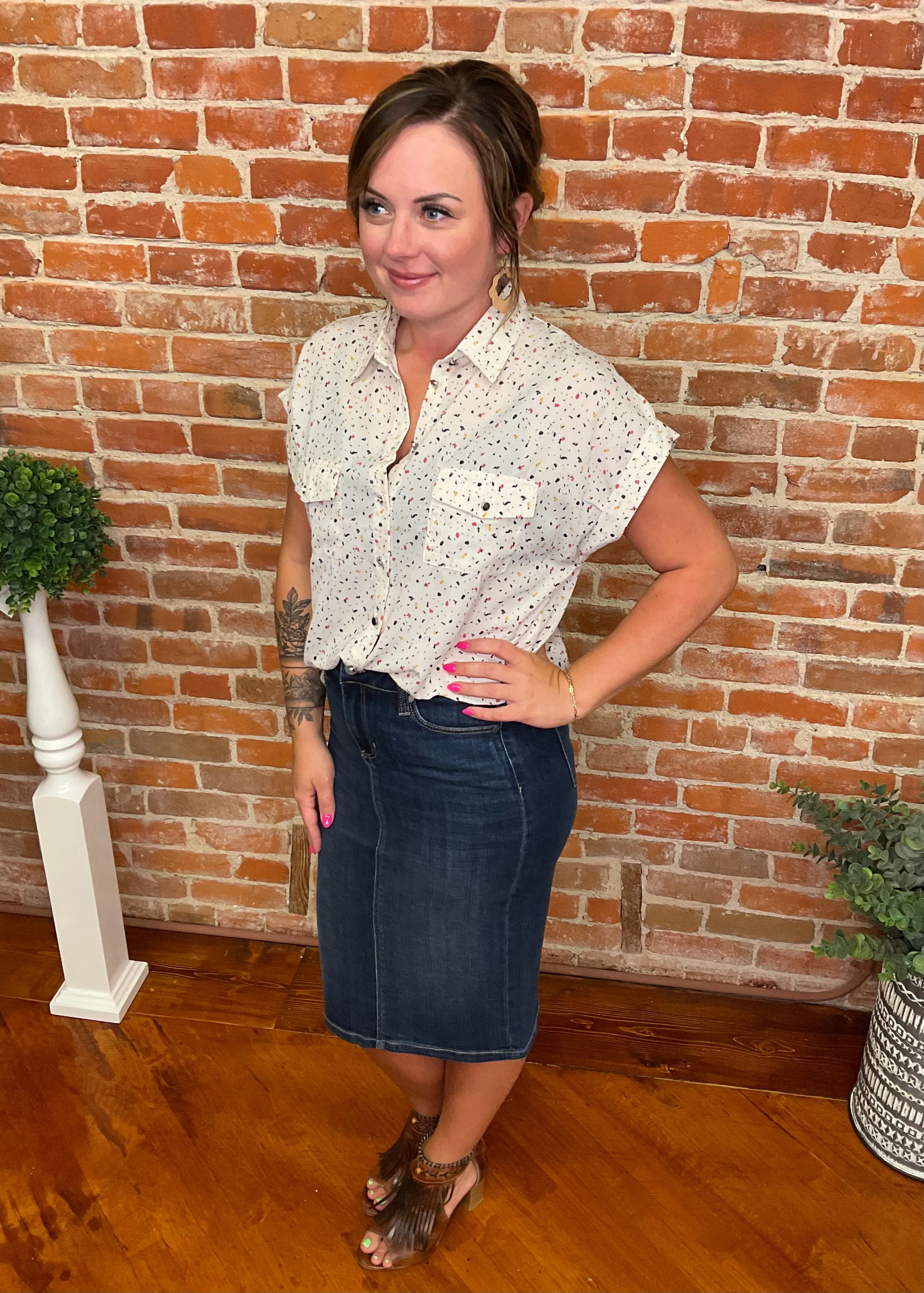 Liverpool Denim Skirt