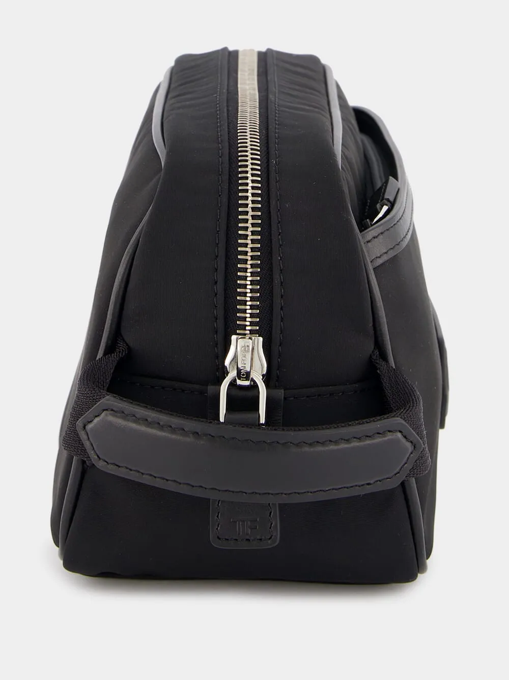 Logo-Patch Leather-Piped Small Washbag