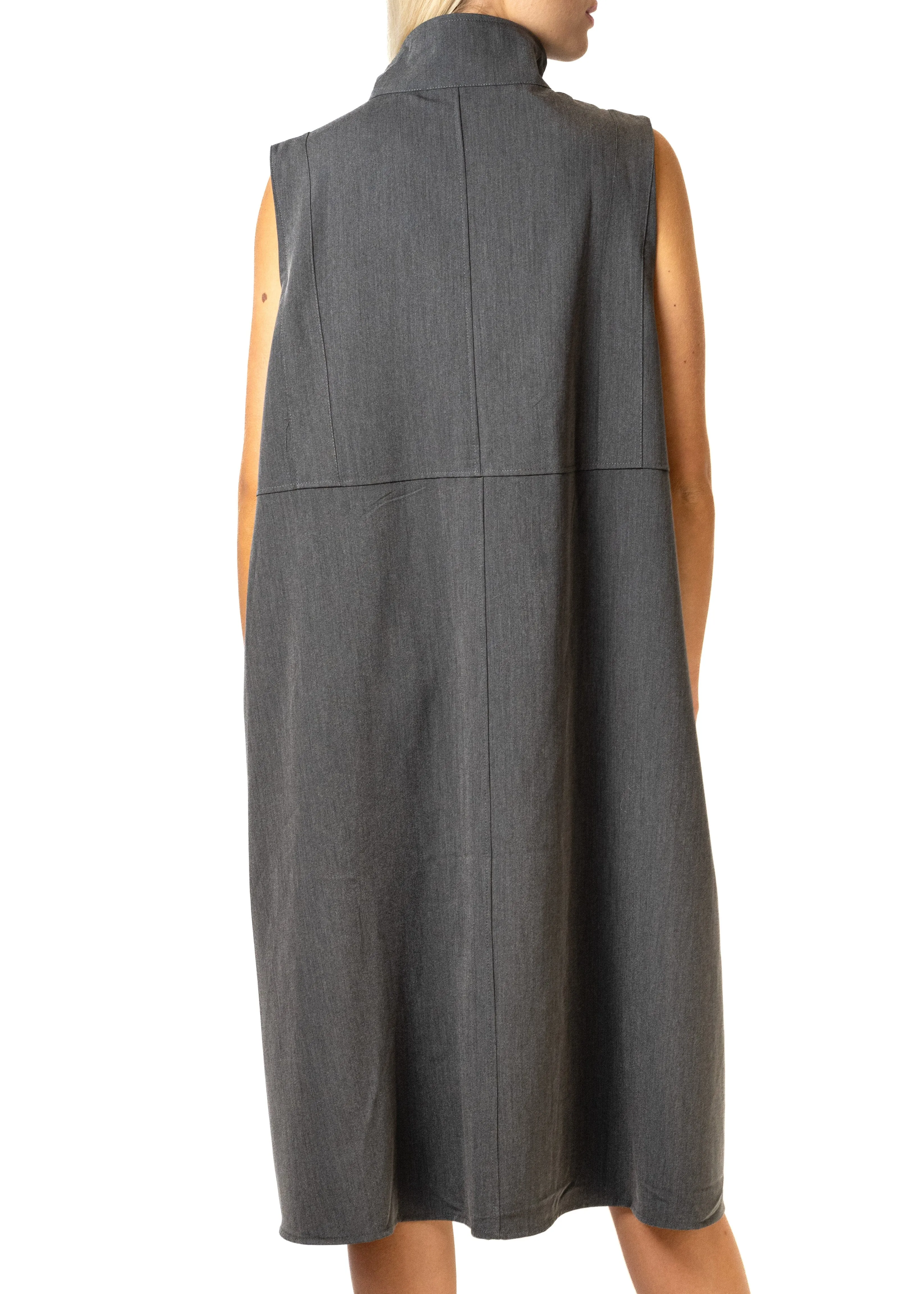 Long Mock Neck Utility Vest