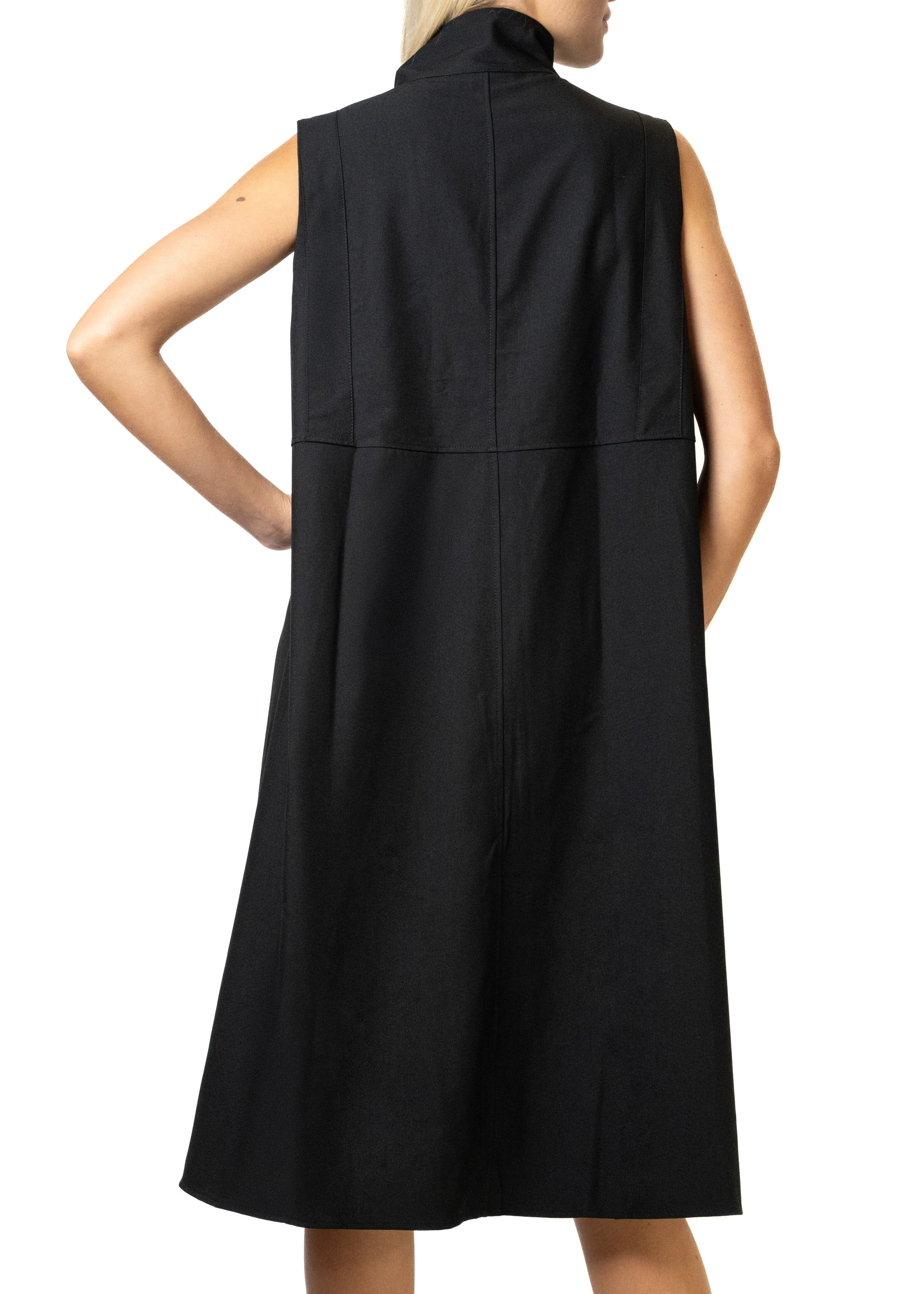 Long Mock Neck Utility Vest