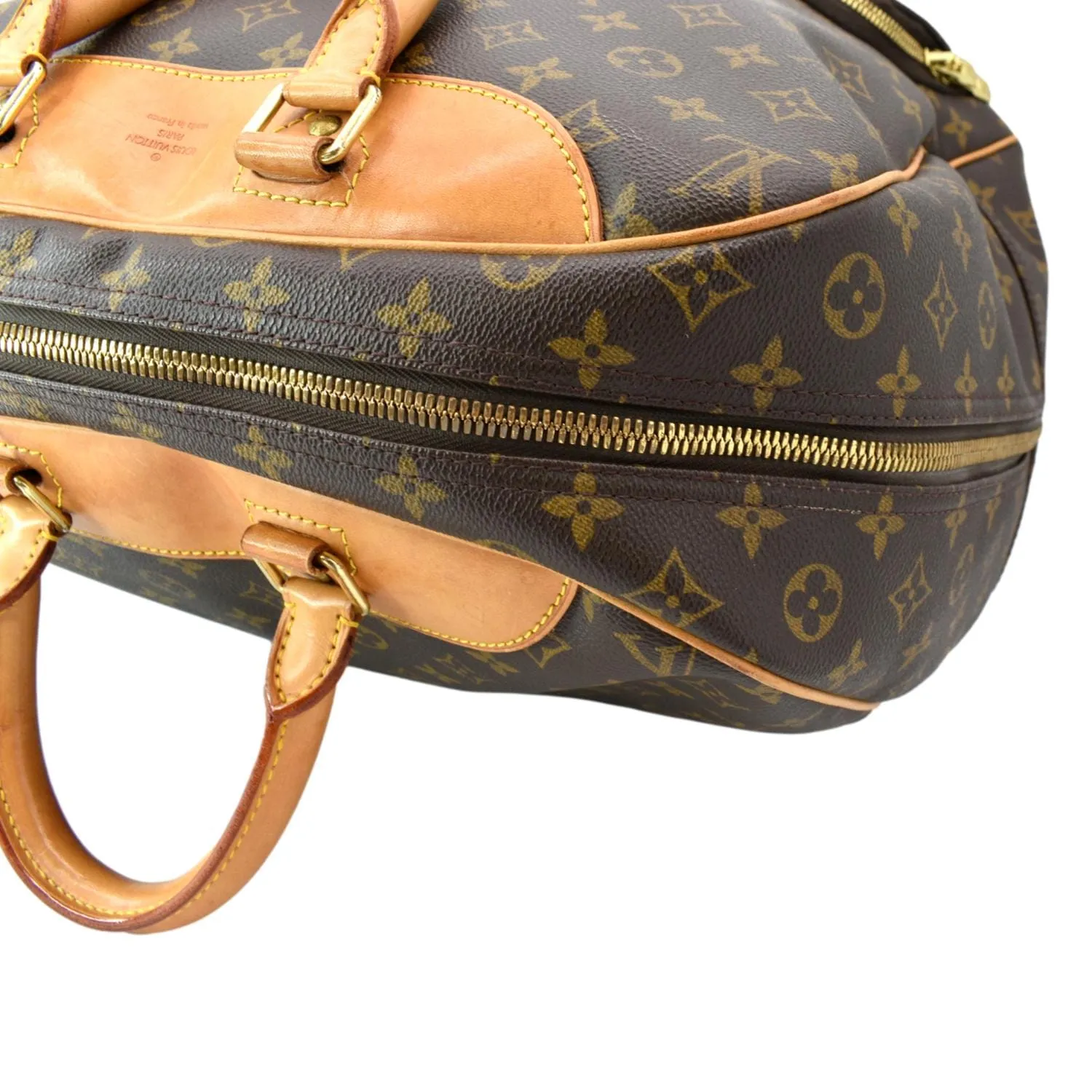 LOUIS VUITTON Evasion Monogram Canvas Boston Travel Bag Brown