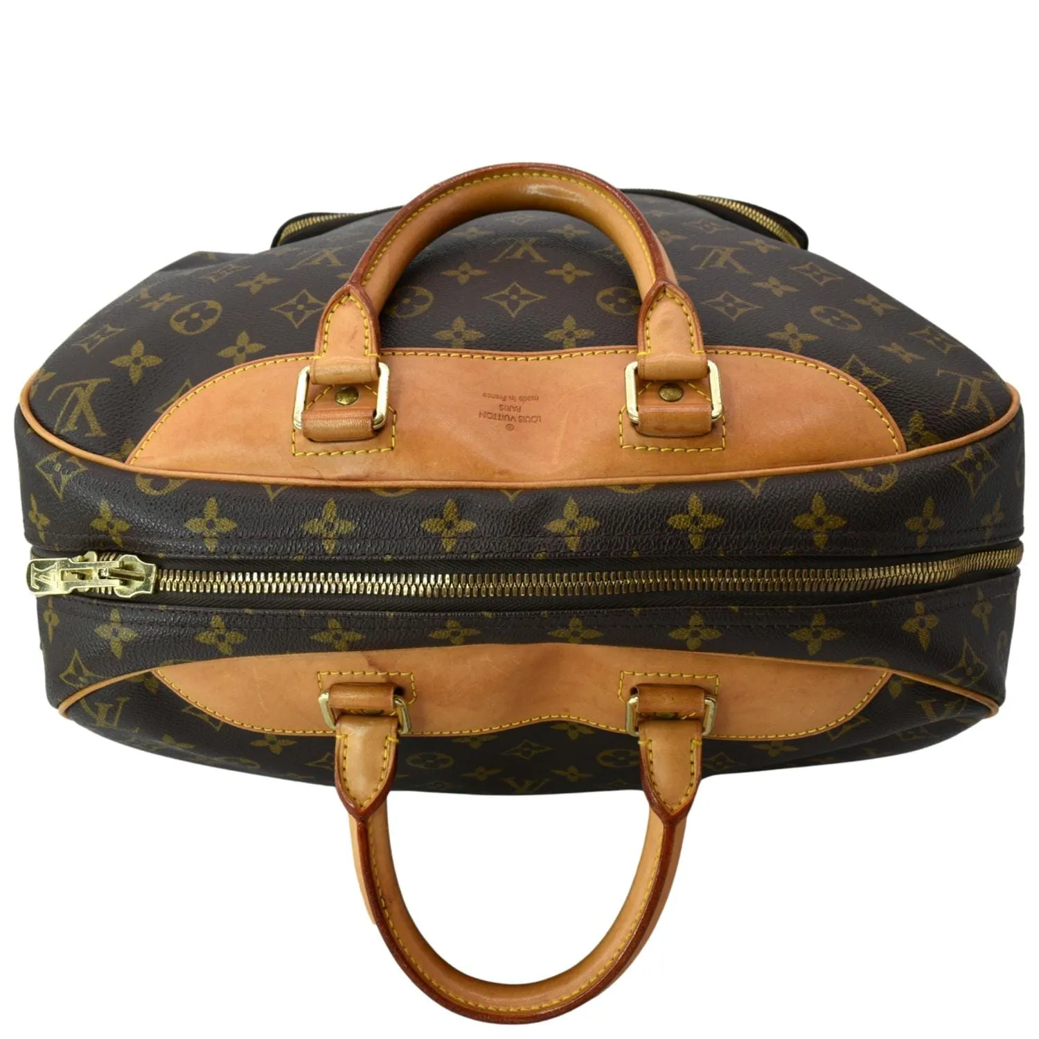LOUIS VUITTON Evasion Monogram Canvas Boston Travel Bag Brown