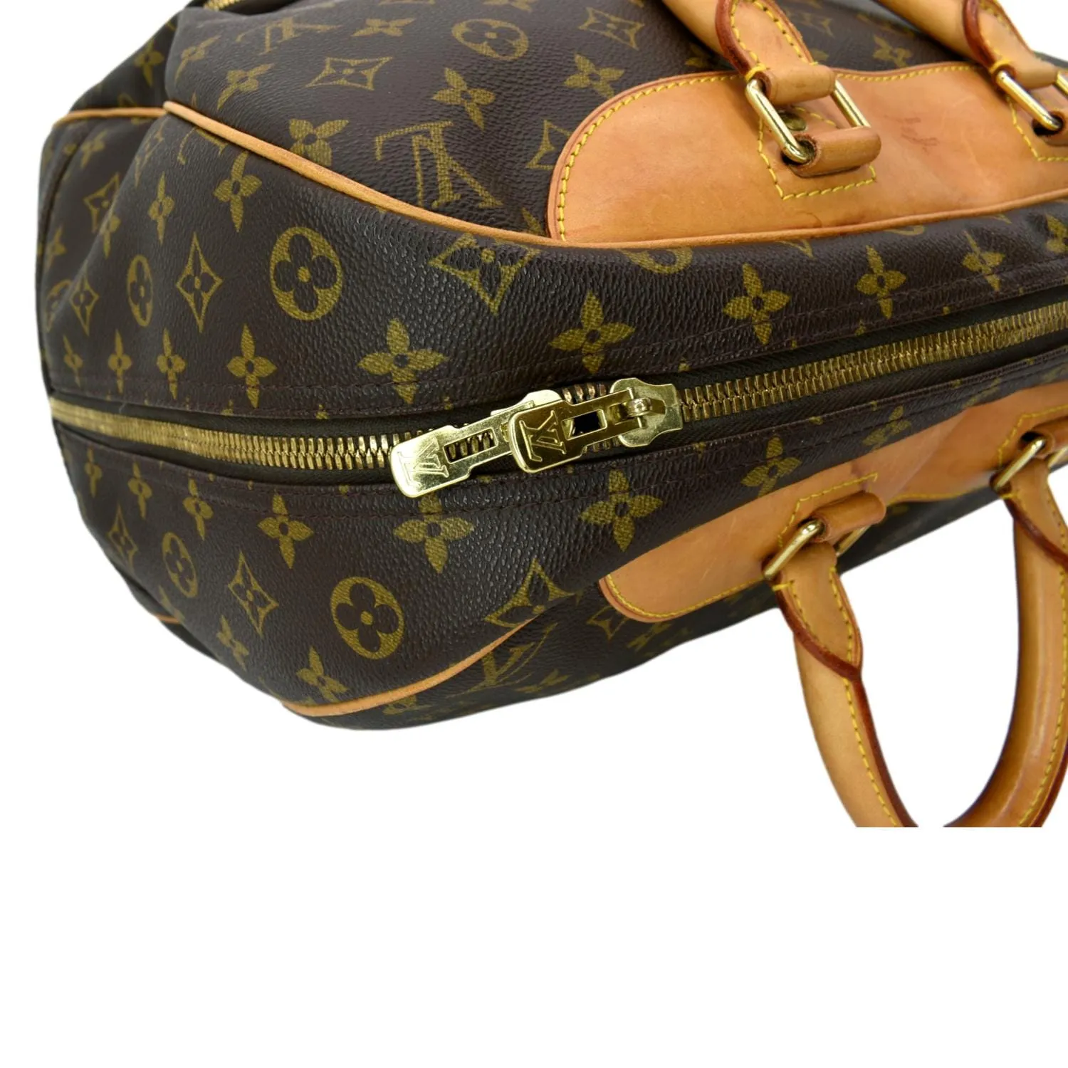 LOUIS VUITTON Evasion Monogram Canvas Boston Travel Bag Brown